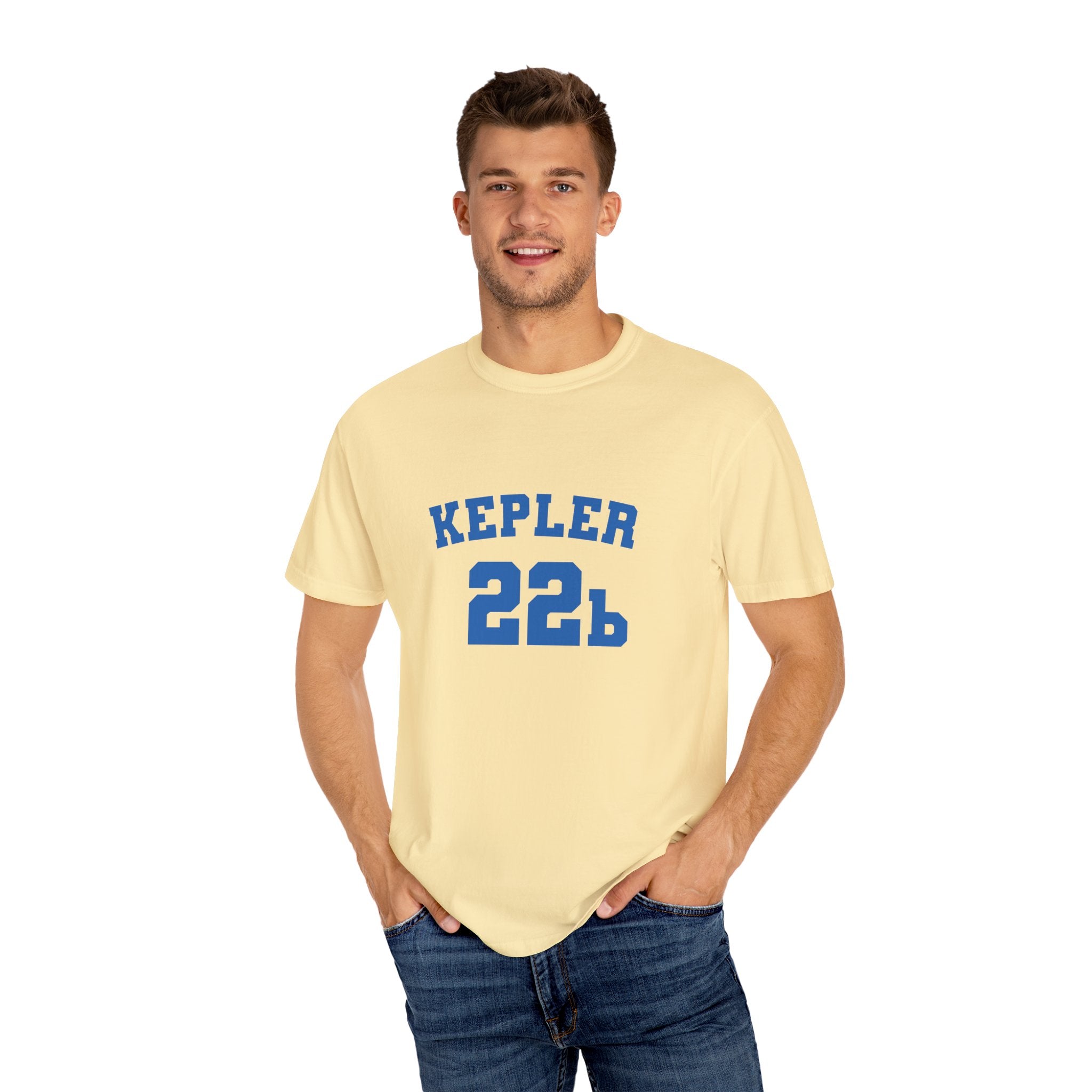 Kepler 22b Unisex Garment-Dyed T-Shirt, Casual Tee, Space Lover Gift, Astronomy Apparel, Unique Graphic Shirt, Cosmic Fashion