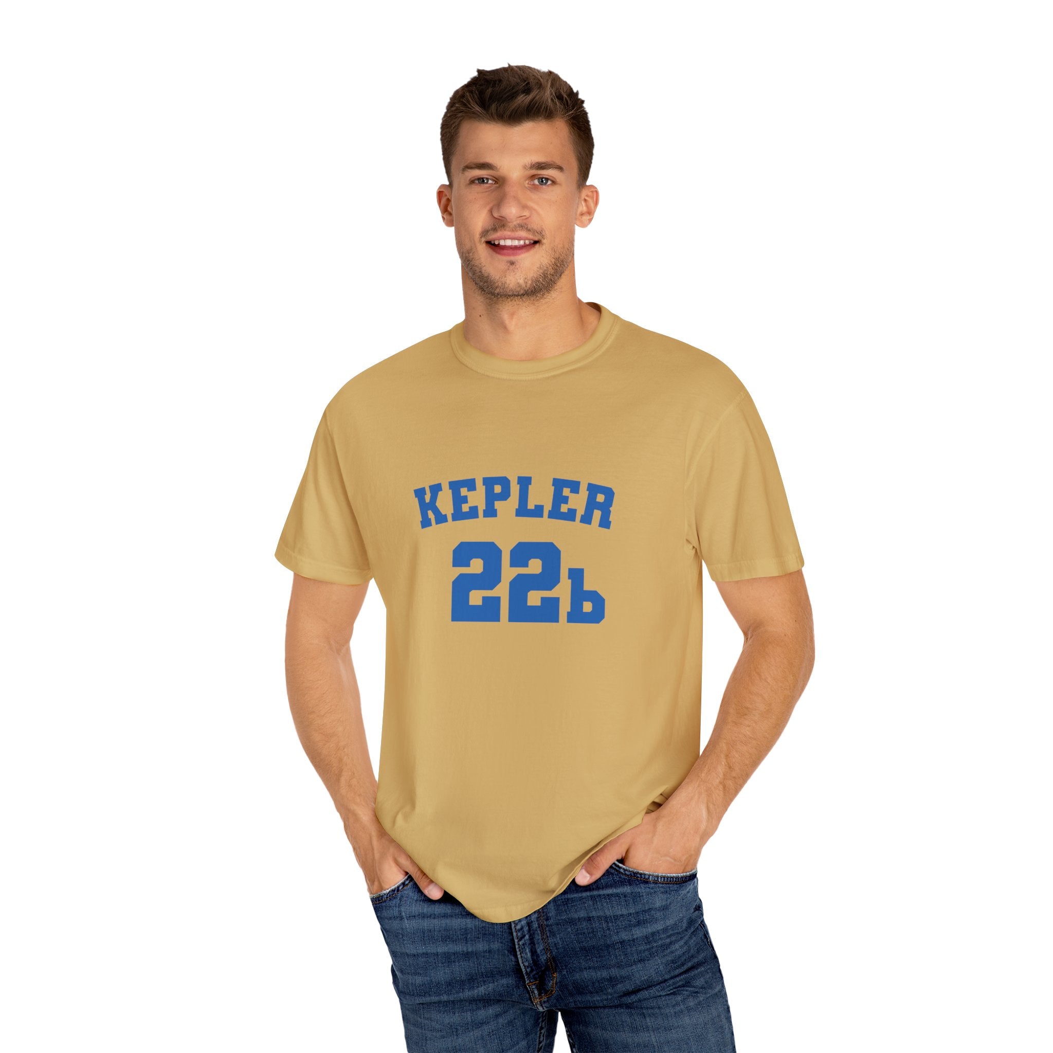 Kepler 22b Unisex Garment-Dyed T-Shirt, Casual Tee, Space Lover Gift, Astronomy Apparel, Unique Graphic Shirt, Cosmic Fashion