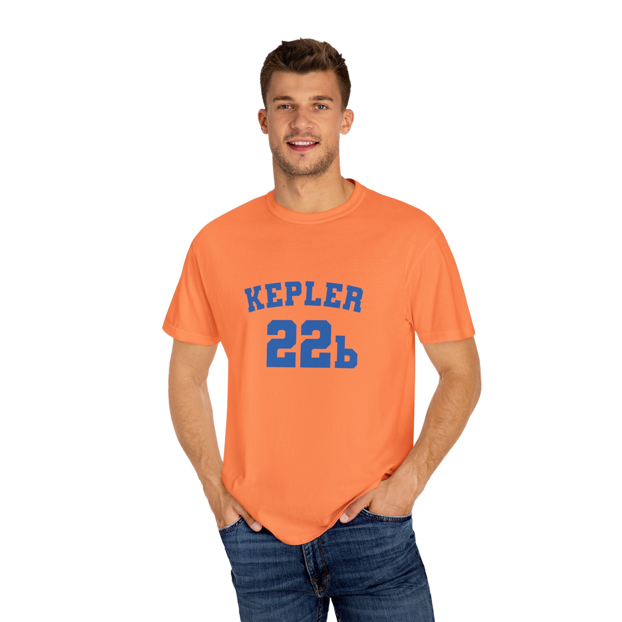 Kepler 22b Unisex Garment-Dyed T-Shirt, Casual Tee, Space Lover Gift, Astronomy Apparel, Unique Graphic Shirt, Cosmic Fashion
