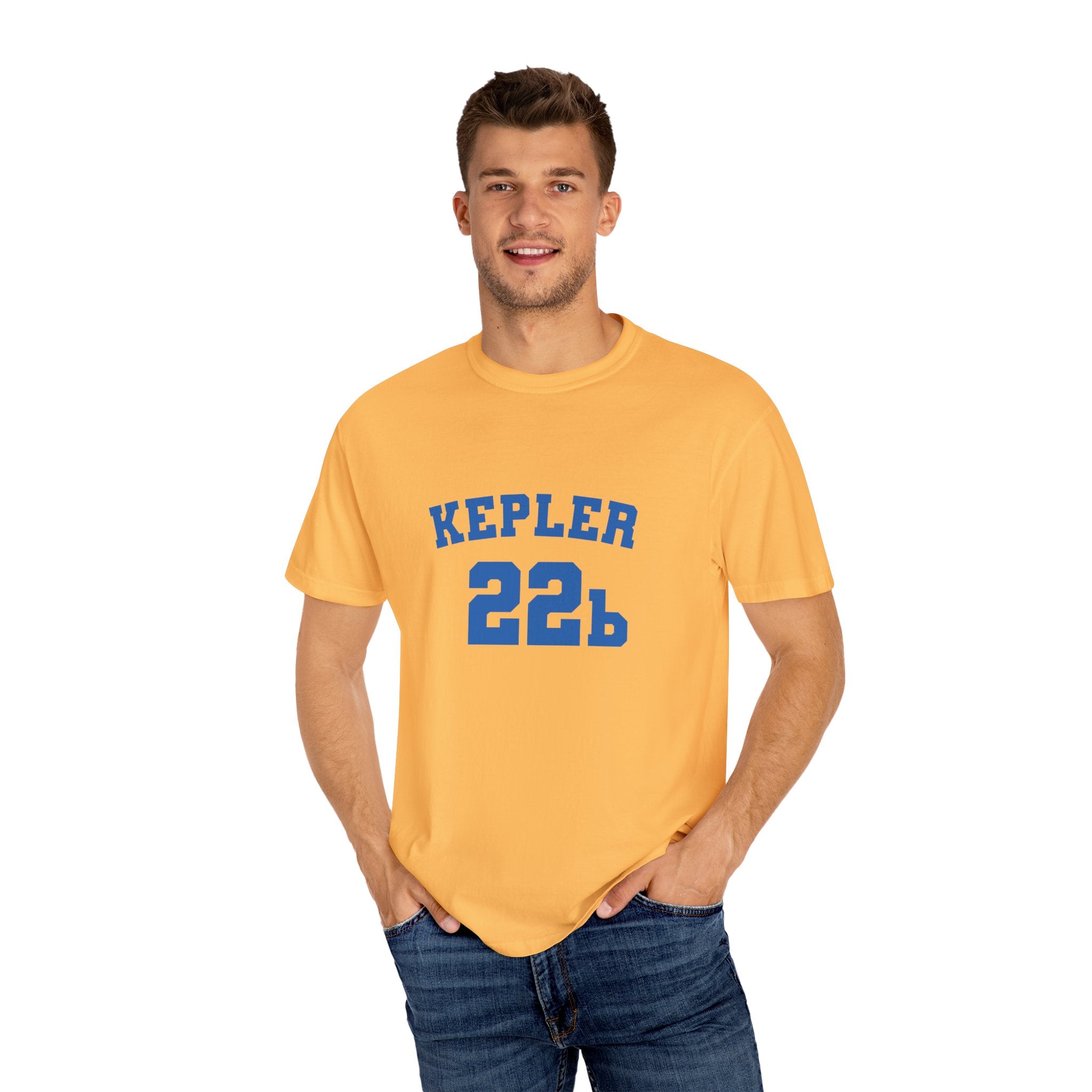 Kepler 22b Unisex Garment-Dyed T-Shirt, Casual Tee, Space Lover Gift, Astronomy Apparel, Unique Graphic Shirt, Cosmic Fashion